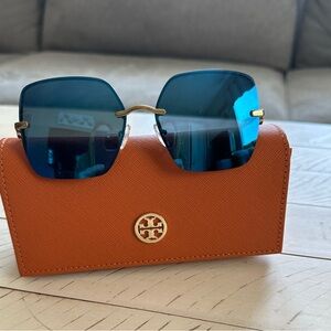 Tory Burch NWOT Sunglasses with Blue lenses with original case